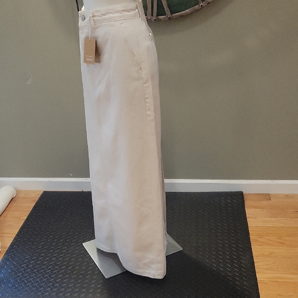 Reformation Myles Denim Maxi Skirt In Fior Di Latte - Picture 3 of 16